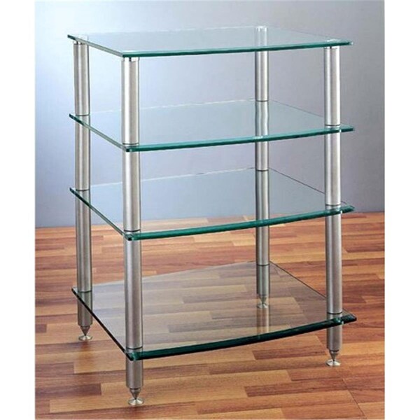Vti Manufacturing VTI Manufacturing AGR404S 4 Silver Poles 4 Glass Shelves AV Stand AGR404S - main